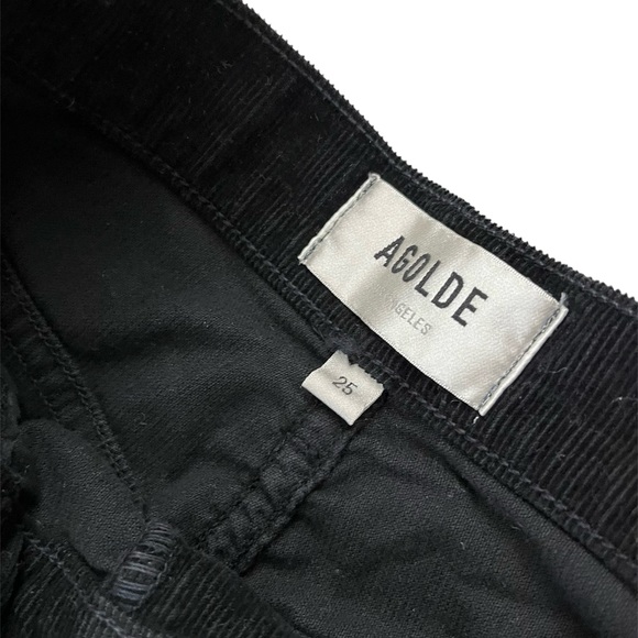 AGOLDE Black Pinch High Waist Straight Leg Corduroy Pants 25 - Picture 4 of 5